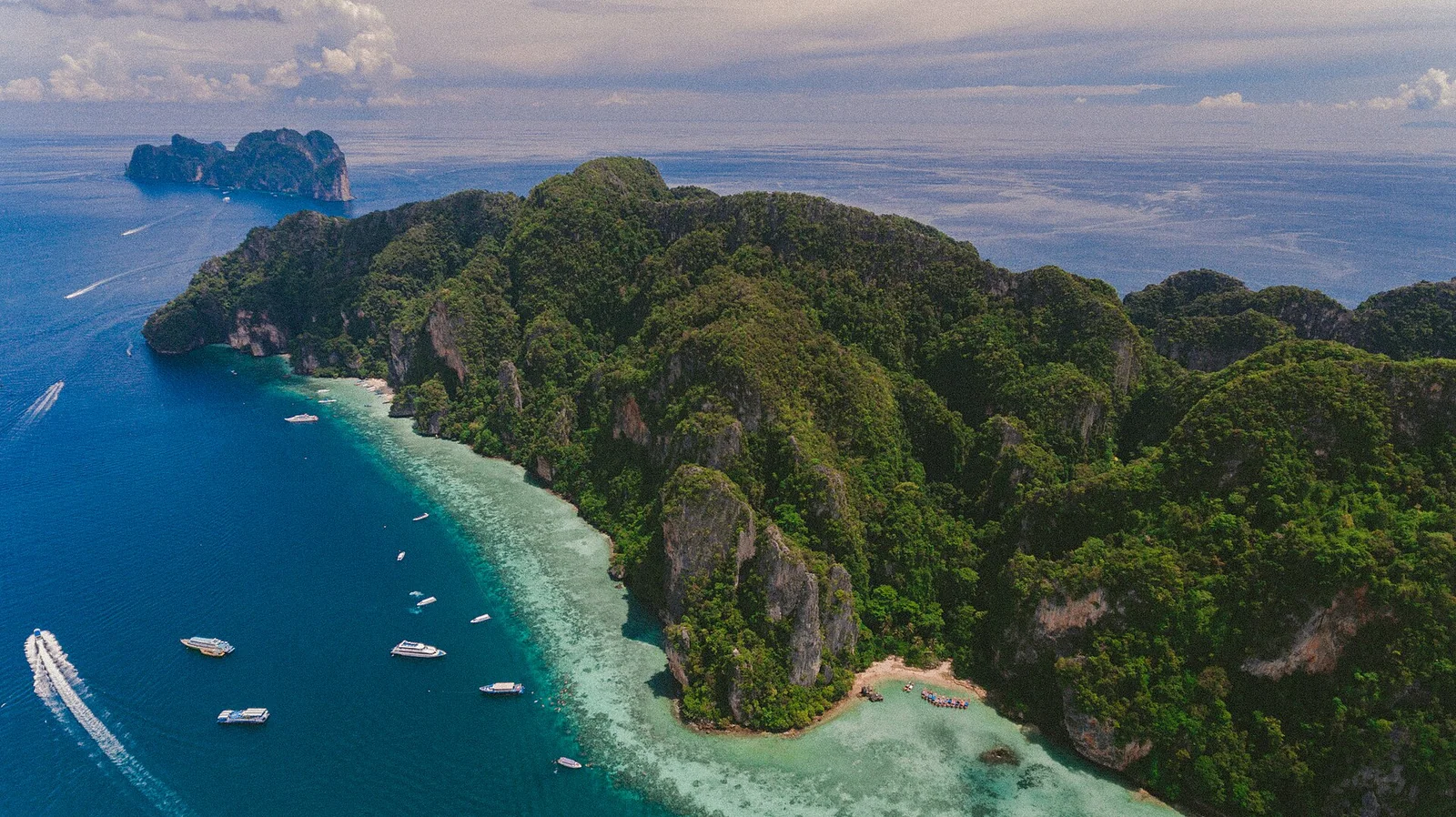 Phi Phi Islands from the air, Thailand